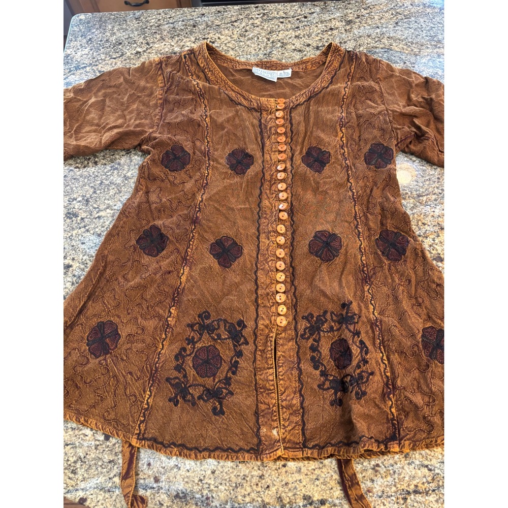 Speed Limit Large Embroidered Floral Tunic Top Hippie Boho Festival‎ Cottagecore